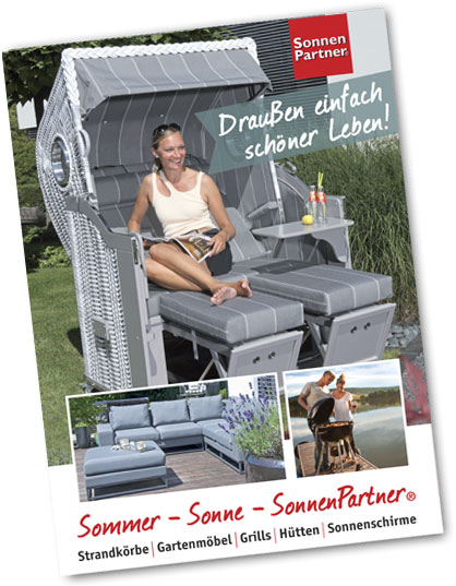 Sonnenpartner: Strandkörbe - Gartenmöbel - Grills - Hütten - Sonnenschirme